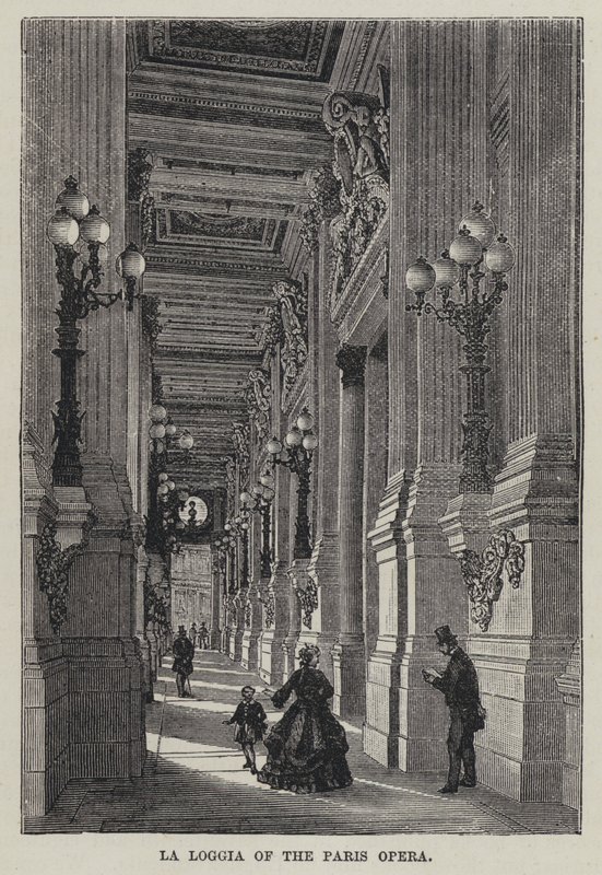 La Loggia Pařížské opery (rytina) od French School