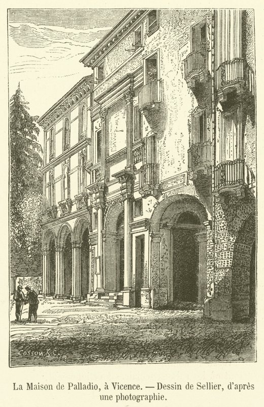 Dům Palladio, ve Vicenze (rytina) od French School