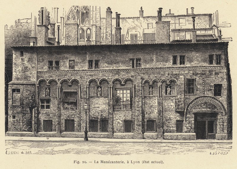 The Manecanterie, v Lyonu, současný stav (rytina) od French School