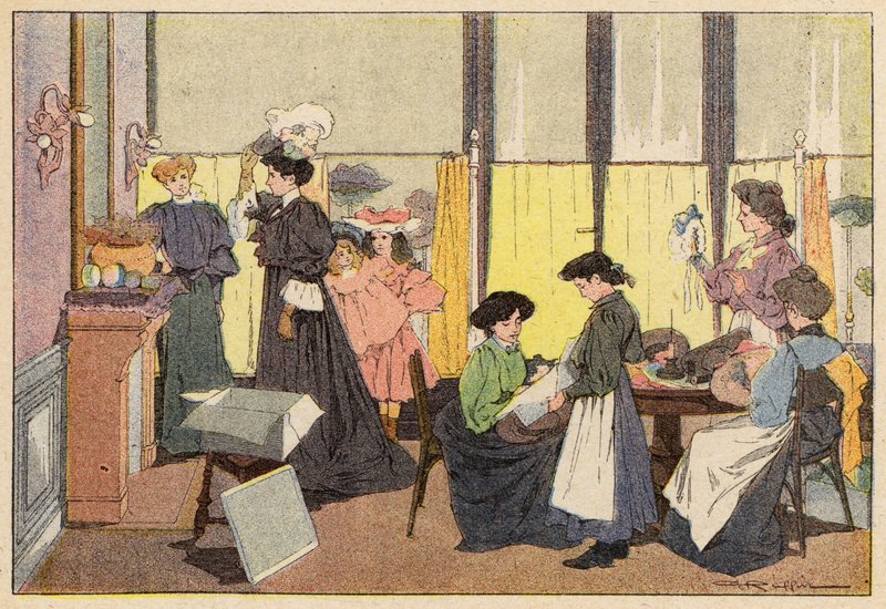 The Milliner, The Milliner (barevné lito) od French School