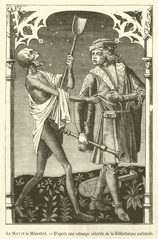 Death and the Minstrel (rytina) od French School