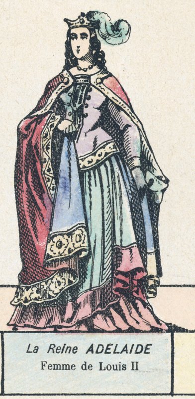 Královna Adelaide, manželka Ludvíka II. (barevná rytina) od French School