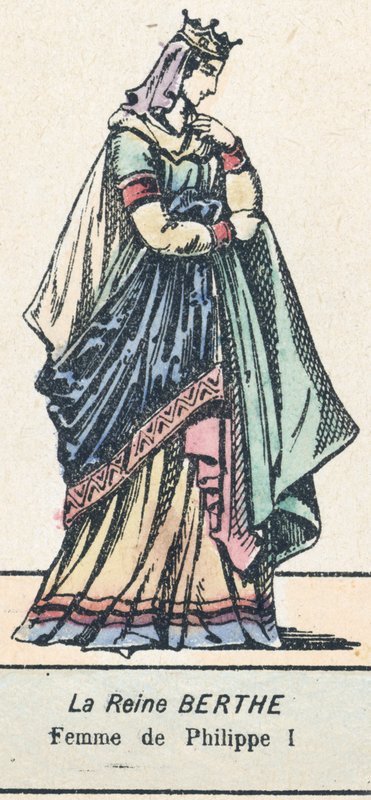 Královna Bertha, manželka Filipa I. (barevná rytina) od French School