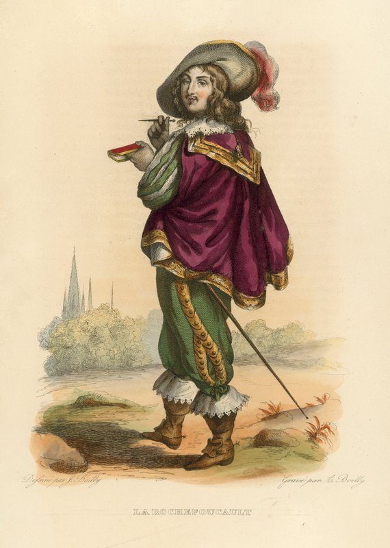 La Rochefoucauld (barevná rytina) od French School
