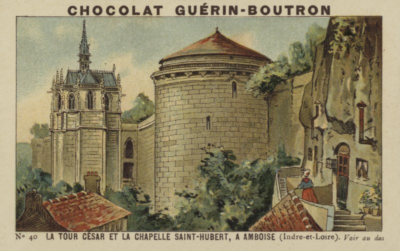 Věž Cesar a kaple Saint-Hubert v Amboise, Indre-et-Loire od French School