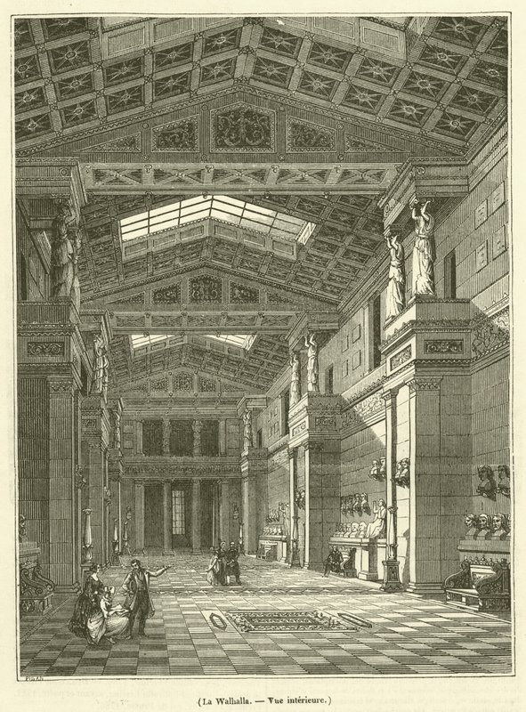 Walhalla, pohled do interiéru (rytina) od French School