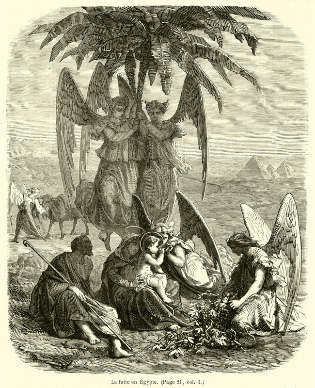 Útěk do Egypta (rytina) od French School