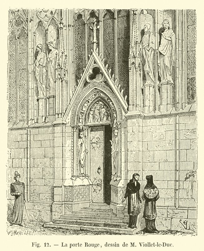 The Red Door, kresba M Viollet-le-Duc od French School