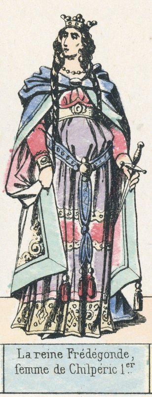 La reine Fredegonde, femme de Chilperic 1er (barevná rytina) od French School