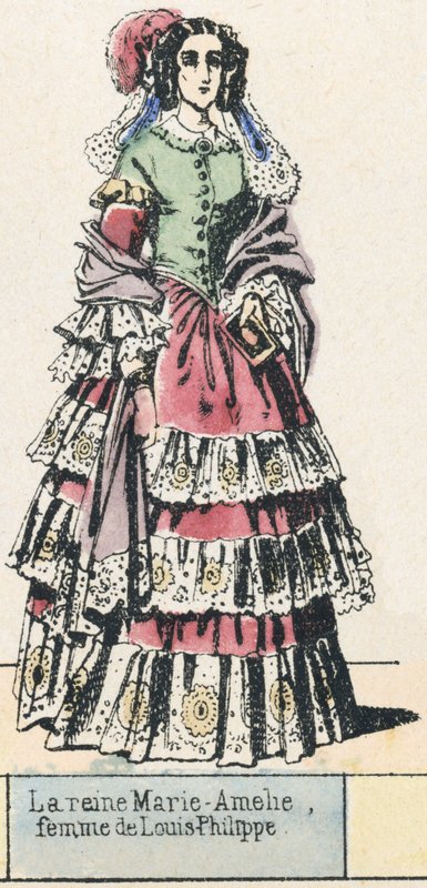 Královna Marie-Amelie, manželka Louis-Philippe (barevná rytina) od French School