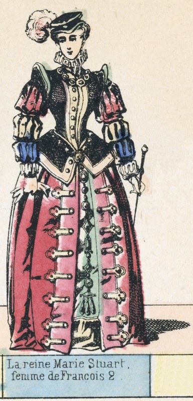 Queen Mary Stuart, manželka Francoise 2 (barevná rytina) od French School