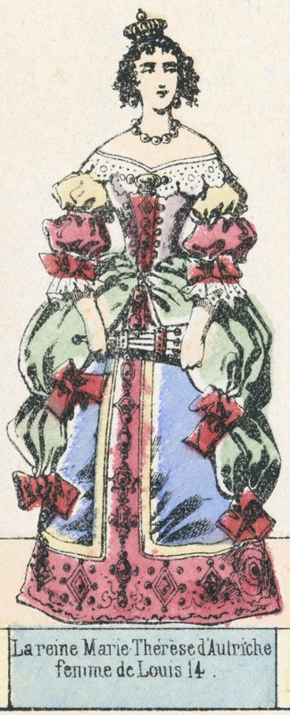 Rakouská královna Marie Terezie, manželka Ludvíka 14 (barevná rytina) od French School