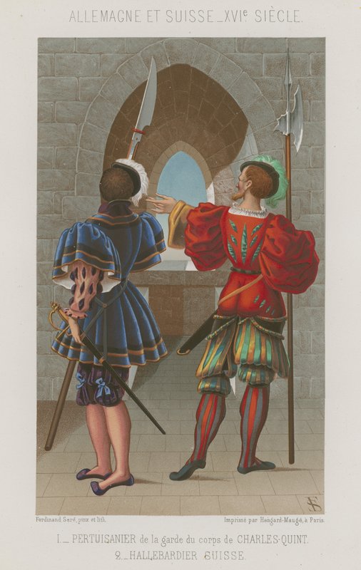 Lancier stráží Karla V. a švýcarský Yeoman od French School