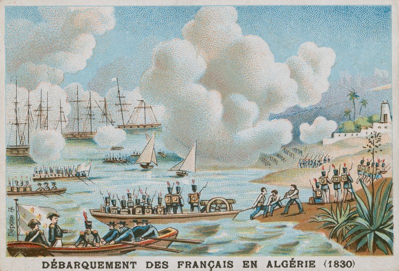 Vylodění Francouzů v Alžírsku, 1830 od French School