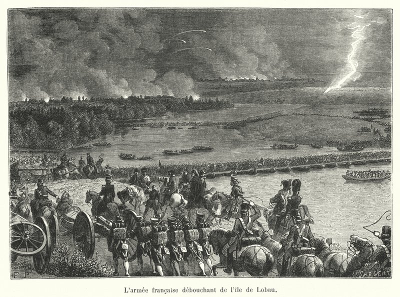 L"armee francaise debouchant de l"ile de Lobau od French School
