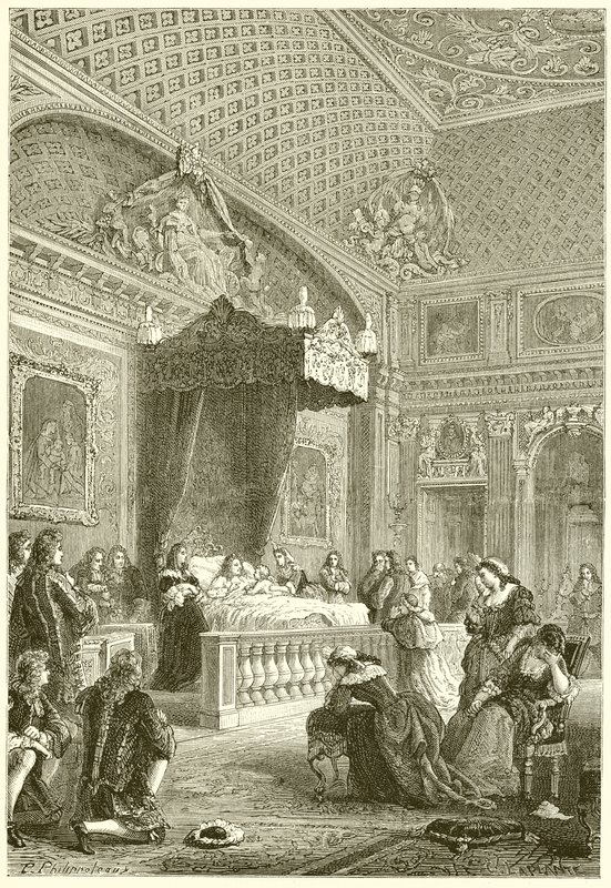 Poslední chvíle krále Ludvíka XIV od French School