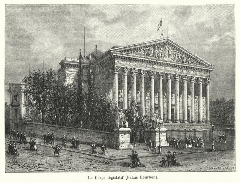Zákonodárný orgán, Palais Bourbon (rytina) od French School