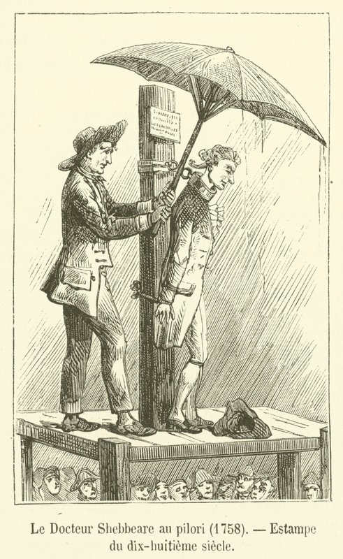 Le Docteur Shebbeare au pilori, 1758, Estampe du dix-huitieme siecle od French School