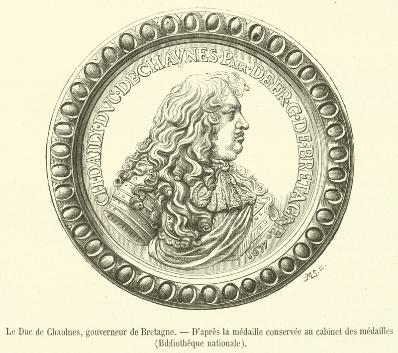 Vévoda z Chaulnes, guvernér Bretaně (rytina) od French School