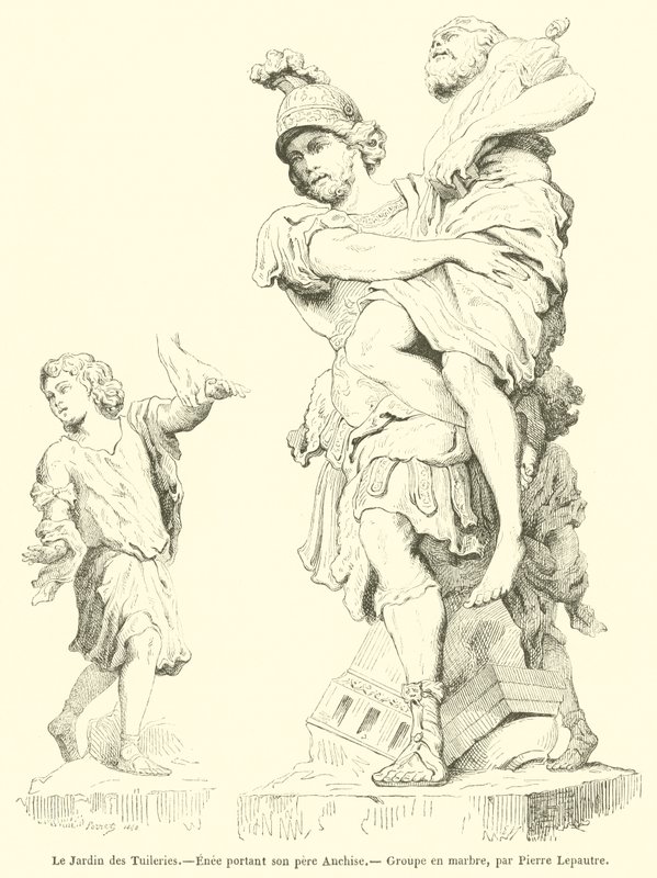 Zahrada Tuileries, Aeneas nesoucí svého otce Anchise (rytina) od French School