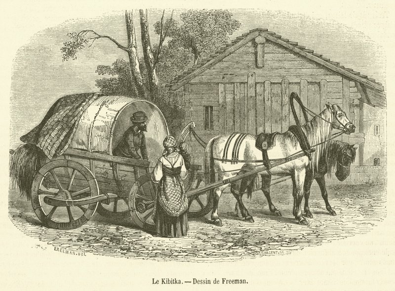 Le Kibitka (rytina) od French School