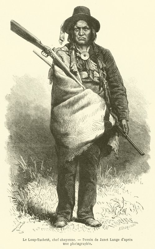 Le Loup-Tachete, šéf Cheyenne (rytina) od French School