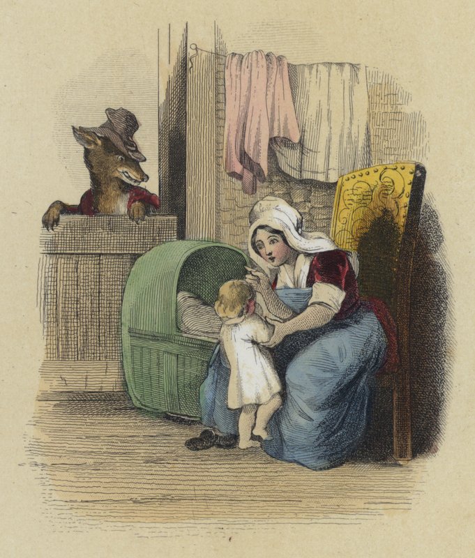 Le Loup La Mere Et L" Enfant od French School