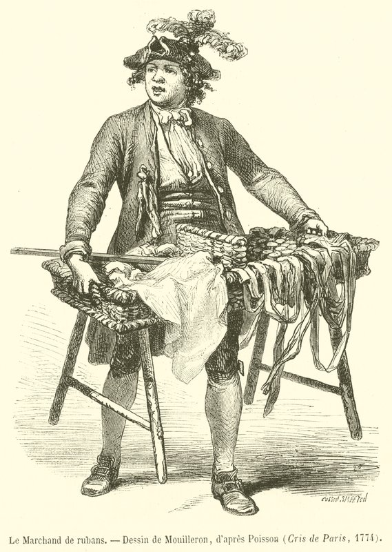 The Ribbon Merchant (rytina) od French School