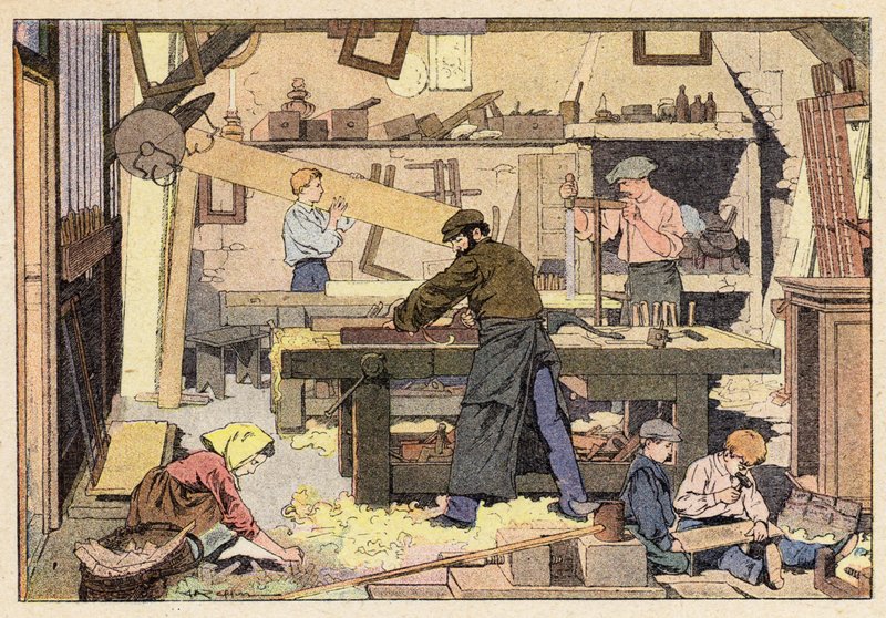 Truhlář, truhlář (barva lito) od French School