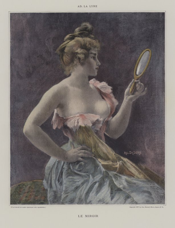 Le Miroir (zrcadlo) (barevné lito) od French School