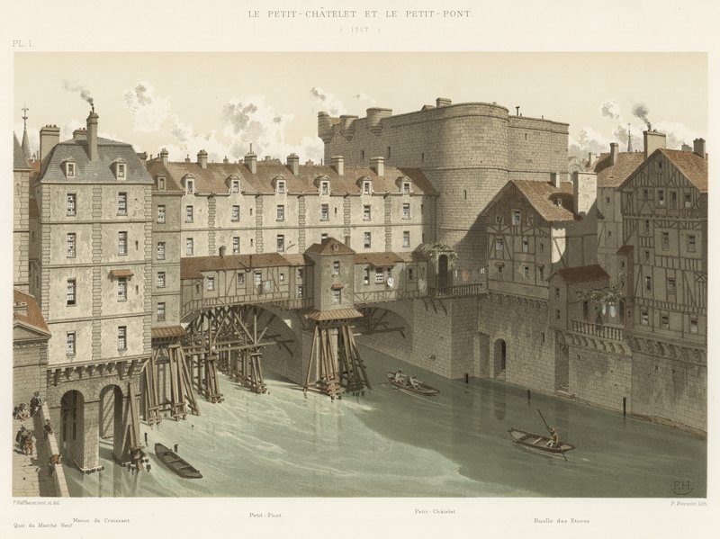 Petit-Chatelet a Petit-Pont, 1717 od French School