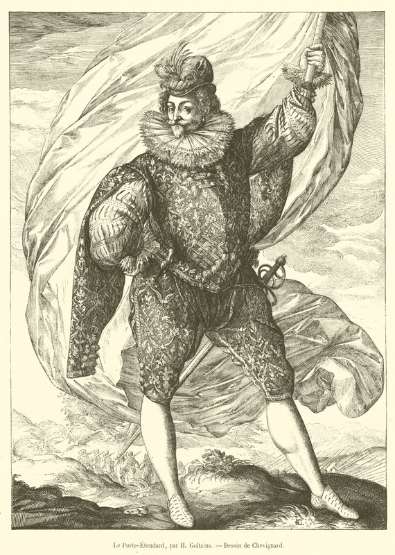 The Standard Bearer (rytina) od French School