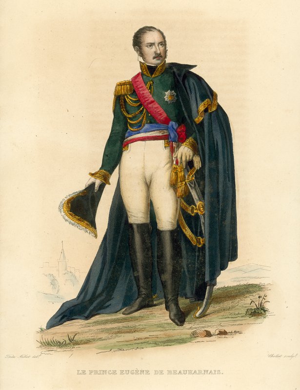Princ Eugene de Beauharnais (barevná rytina) od French School