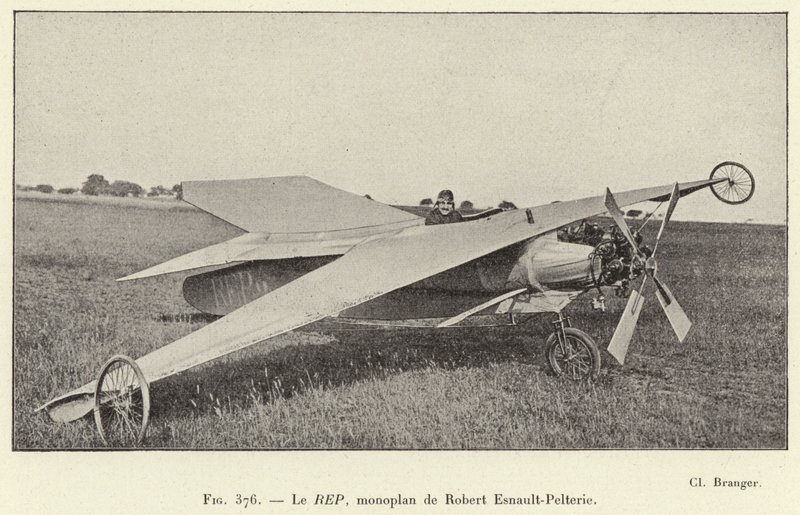 Le REP, jednoplošník od Robert Esnault-Pelterie (rytina) od French School