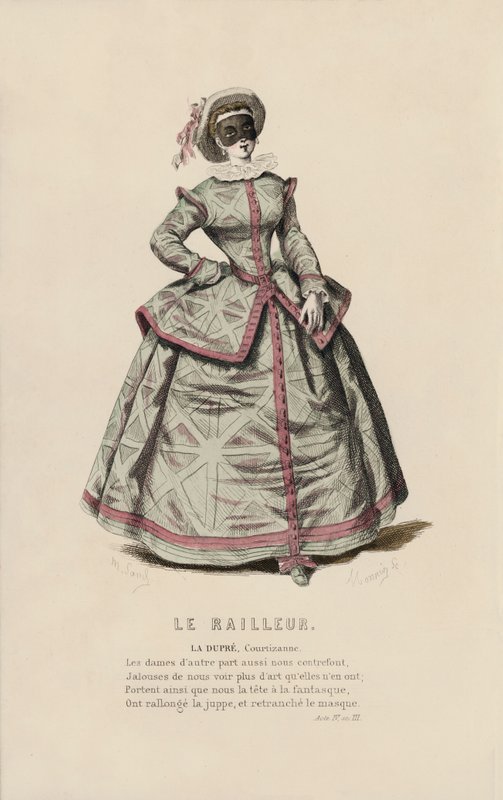 Le Railleur, La Dupre, Courtizanne (barevná rytina) od French School