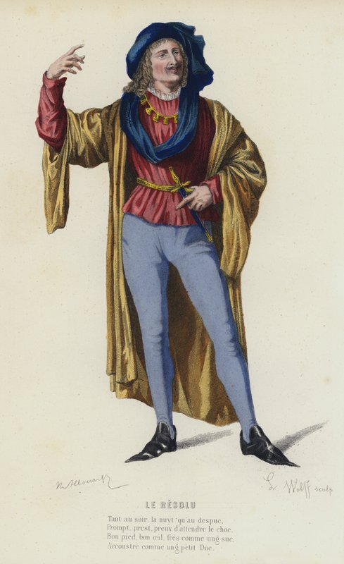 Le Resolu (barevná rytina) od French School