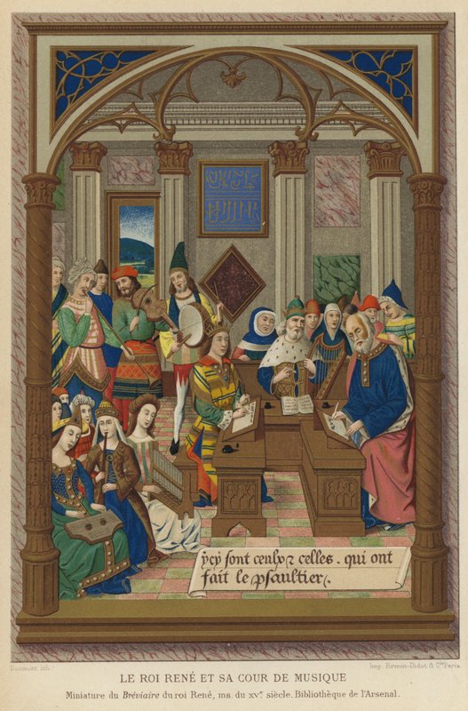 Král René a jeho hudební dvůr (chromolitho) od French School
