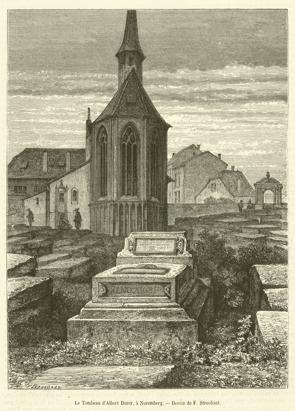 Hrob Alberta Durera, v Norimberku (rytina) od French School