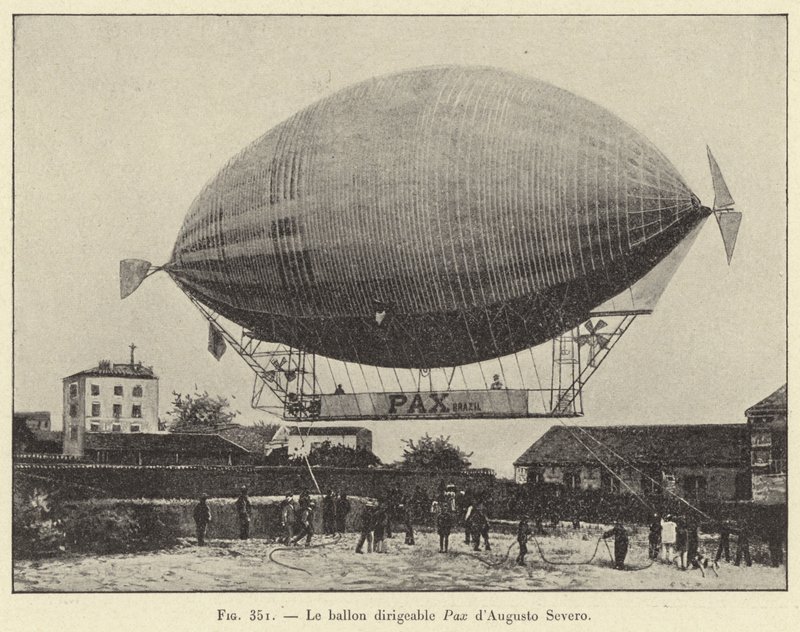 Říditelný balón Pax od Augusta Severa (rytina) od French School