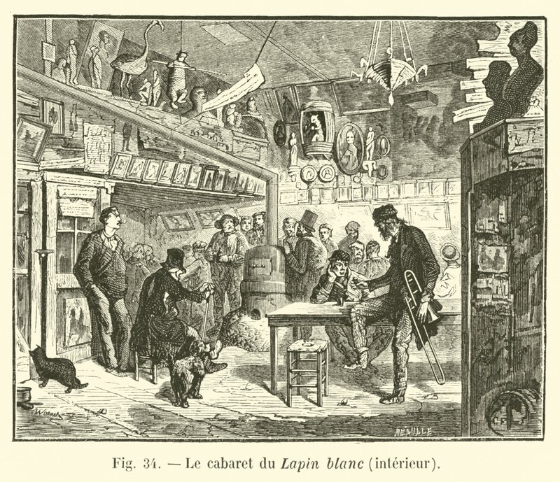 Kabaret Bílý králík, interiér od French School