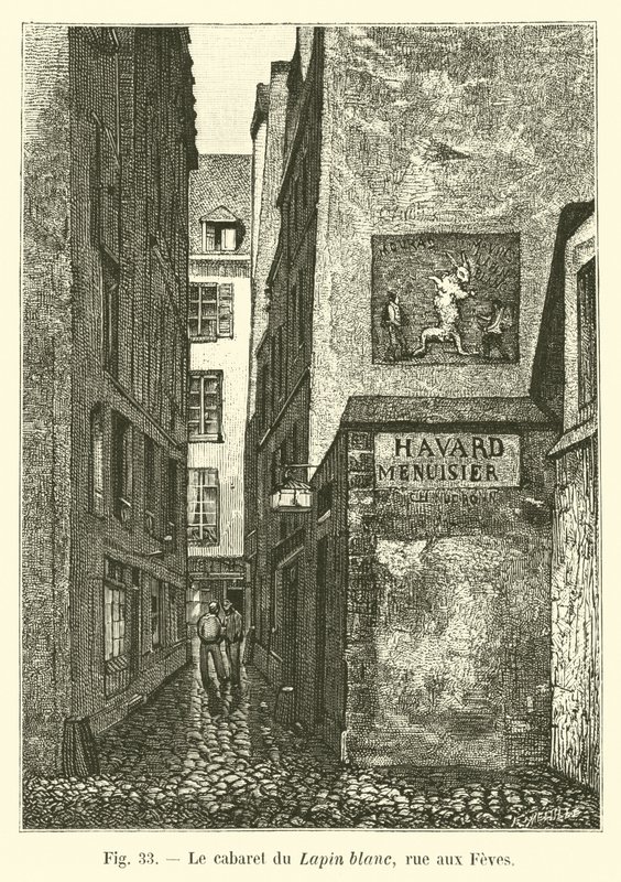 Kabaret Bílý králík, rue aux Feves od French School