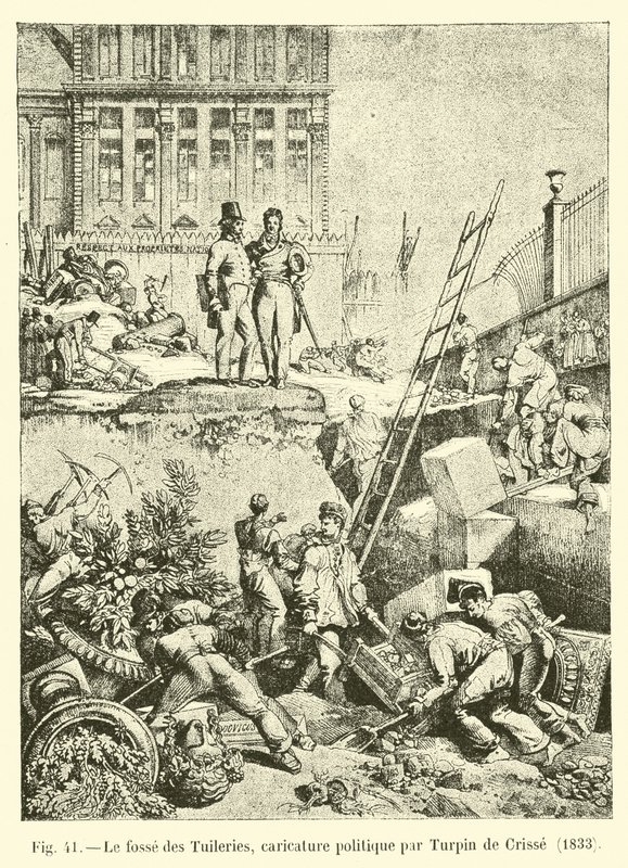 Jáma Tuileries, politická karikatura od Turpina de Crisse, 1833 od French School