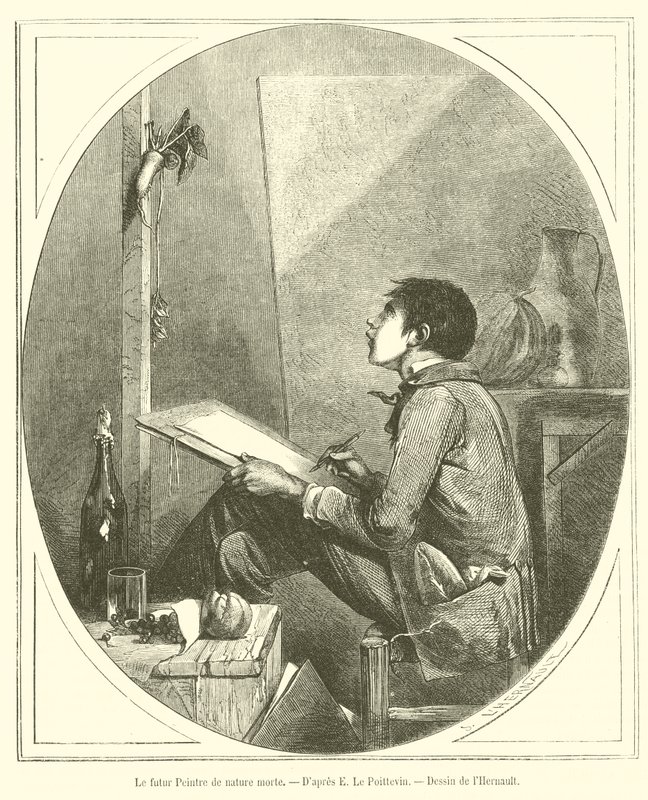 The Future Still Life Painter (rytina) od French School