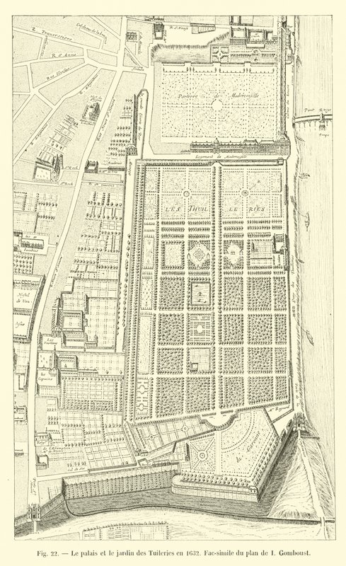 Palác a zahrada Tuileries v roce 1632, Faksimile plánu I Gomboust od French School