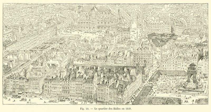 Okres Halles v roce 1849 od French School