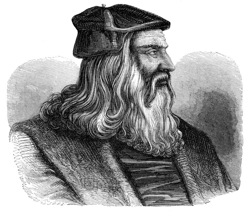 Leonardo Da Vinci (rytina) od French School