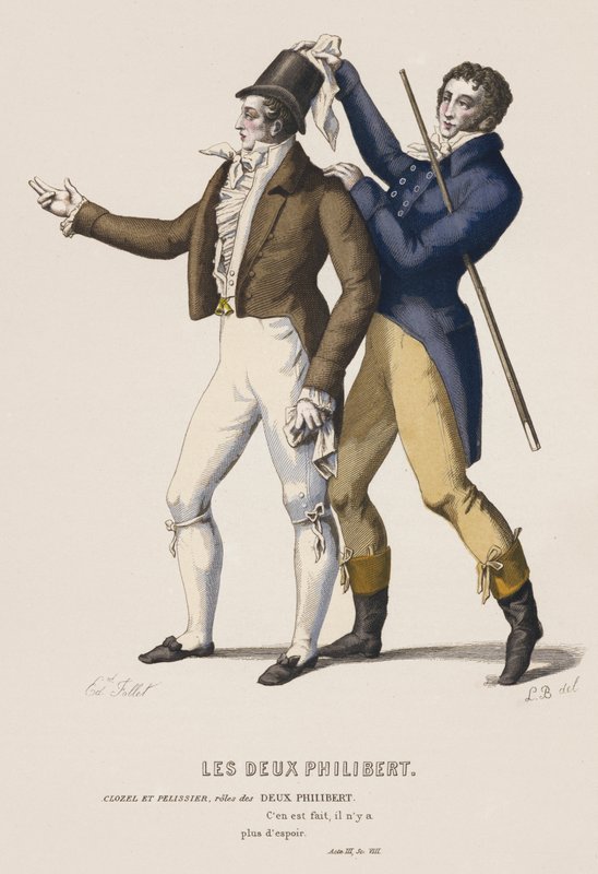 The Two Philiberts, Act III, Sc VIII (barevná rytina) od French School