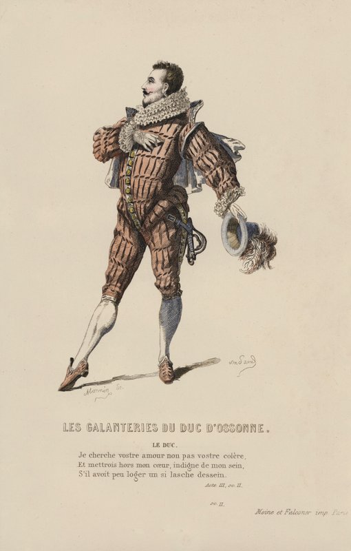 The Galanteries Of The Duke Of Ossonne, The Duke (barevná rytina) od French School