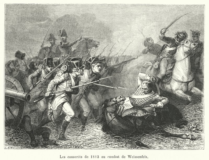 Branci z roku 1813 v bitvě u Weissenfelsu (rytina) od French School