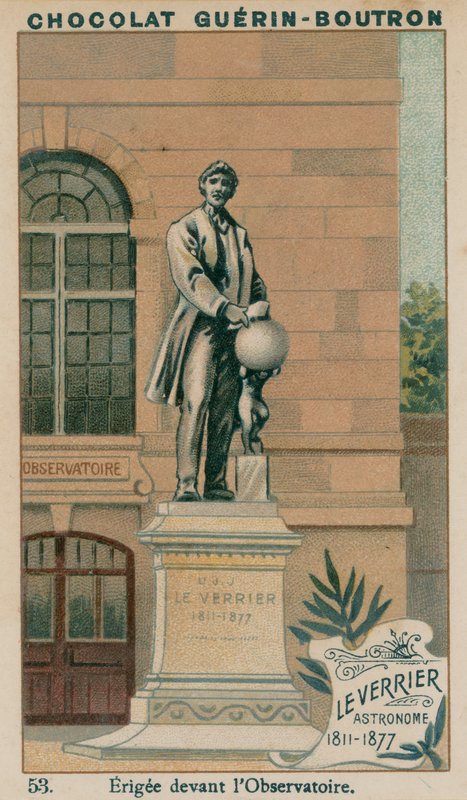 Leverrier, astronom, 1811-1877, postavený před observatoří od French School